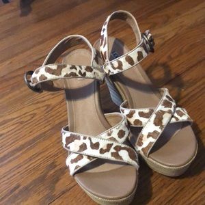 UGG animal print wedge sandals. Size 8